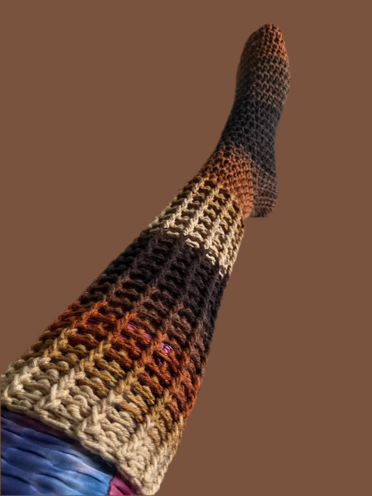 Knee High Crochet Socks
